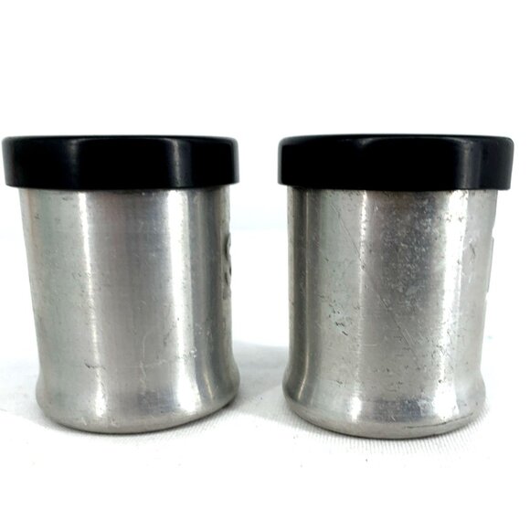 Turner Specialty Aluminum Salt & Pepper Shaker Black Lids 2.25" MCM - Picture 6 of 11